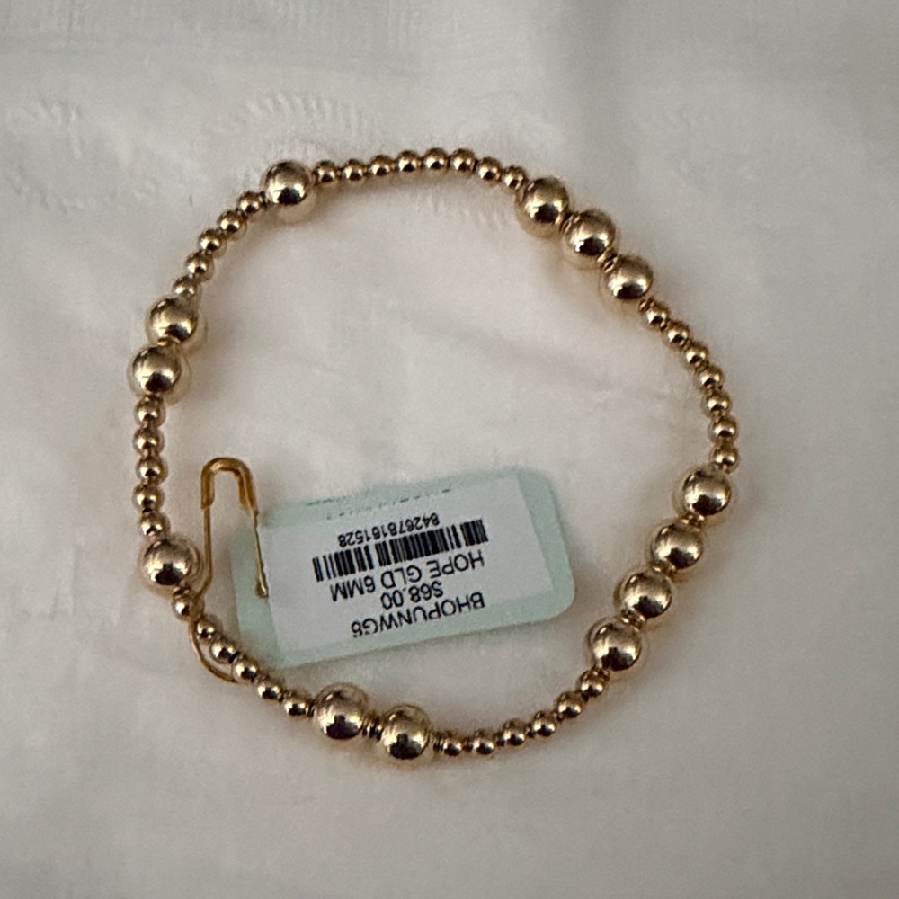 Enewton hope Gold 5mm Beaded Stretch Bracelet NWT